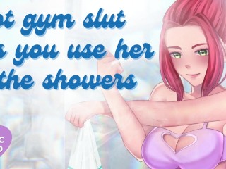 Hotジム痴女がシャワーで彼女を使う[従順な女] [ずさんなフェラチオ]