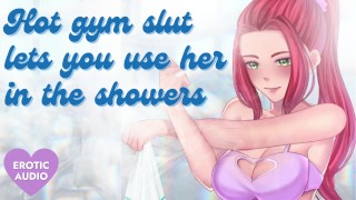 Hot gym slet laat je haar in de douches gebruiken [onderdanige slet] [slordige pijpbeurt]