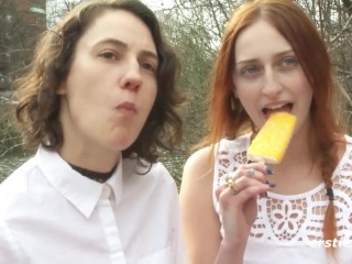 Ersties: Amateur Lesbians Share a Double Dildo & Wild HotSex