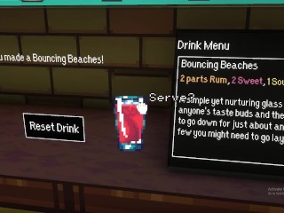 Pixel ASMR bartender porn game