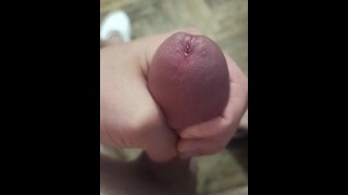 Shaved BWC Big Balls Squeeze POV CUMSHOT