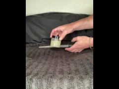 Loading a turkey baster of my thawed cum loads  - Screenshot 2 of 16 - Cum