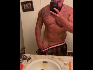 muscular men, solo male, vertical video, step daddy
