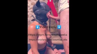 Soumiseelia - Stranger Hard anal on the chain with 3 strangers