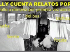 (Only Audio) I'm fucking My girlfriend first time in the bus, follo a mi novia en el bus 