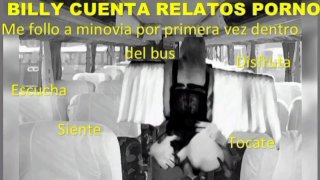 (Only Audio) I'm fucking My girlfriend first time in the bus, follo a mi novia en el bus 