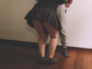 Preview 3 of Milf in short skirt having sex with friend during party at his house.