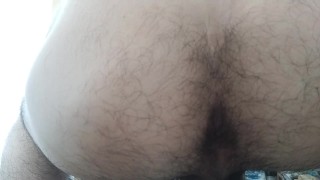 Orgasmic contractions! Hairy Japanese masturbate with their asses facing out! It feels good.