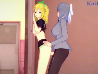 Ryona_and Yumi Have Intense Futanari_Sex in_the Restroom. - Senran Kagura Hentai