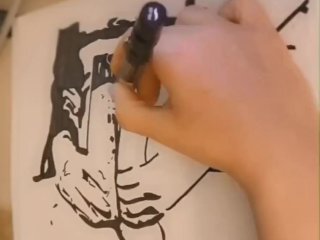 exclusive, elfacundo, drawing, masturbation