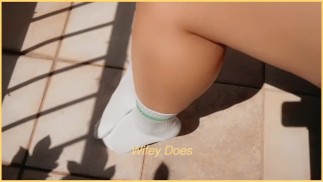 Мои новые белые носки до колена