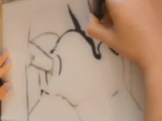 big dick, wikkinikki, big cock, drawing
