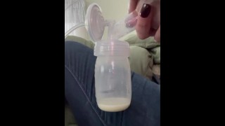 PUMPING my BREASTMILK. Spraying some hard you can hear it! 