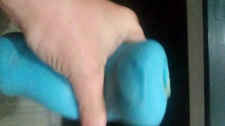 Jerking off with a blowjob sex toy until I cum