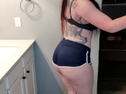 Preview 1 of Thick bitch grinding, picturing your dick