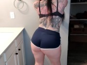 Preview 2 of Thick bitch grinding, picturing your dick