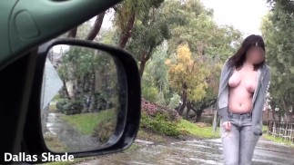 Stranded and Lost on A Rainy Day. Hitchhiker Gets a Sympathy Fuck & Facial!