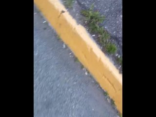 Public pee with tampon in