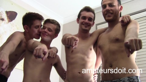 Private trio amateur groepsseks in Sydney Australië - Vier amateurs starten hun sessie