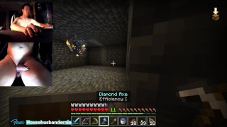 Cam visage et bite en jouant à Minecraft