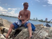 Preview 4 of Calhoun Sawyer jerking off in Miami!