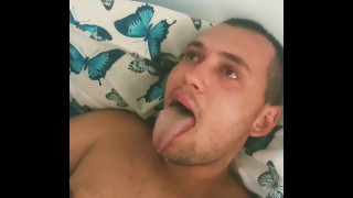 throat fucks with a dildo
