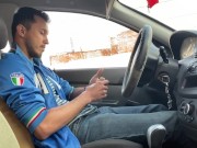 Preview 4 of Gay jerk off in car, get caught, no cum.