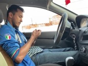 Preview 5 of Gay jerk off in car, get caught, no cum.