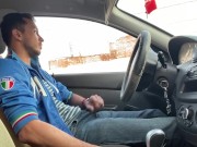 Preview 6 of Gay jerk off in car, get caught, no cum.