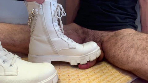 Cock Boots Crush - White Combat Boots