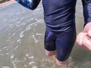 Preview 4 of Surfer gets erect in his lycra for the pleasure of the people