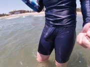 Preview 5 of Surfer gets erect in his lycra for the pleasure of the people