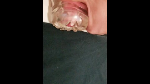 Kitchen Quickie - wet fleshlight and cumshot