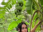 Preview 3 of In the tropical garden, I fucked the baby with a ripe Dick in all Holes