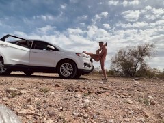 Almost Caught Having Rough Sex in the Desert Next to the Road