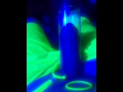 pumped up dick blue light yellow shorts glow cockring #1