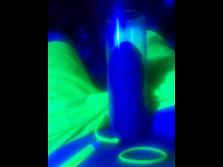 Pumped up Dick Blue Light Yellow Shorts Glow Cockring #1