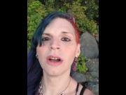 Hot t4t goth punk trans woman goes to the park with a big glass plug Kyliealana
