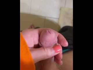 Trans Girl Plays with her Small Cock