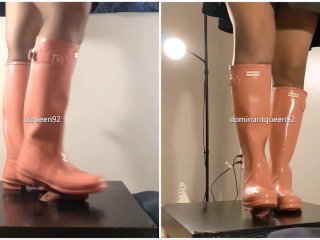 Amateur Rough Bootjob in Pink_Hunter Boots 2 with Post Orgasm_Torture