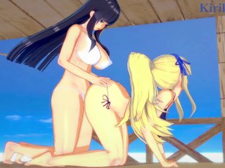 Katsuragi and Ikaruga Have IntenseFutanari Sex on the Beach. - Senran Kagura Hentai