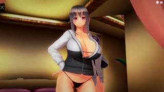 Hentai 3D Sin Conexión, Entrenamiento Sexual Con Mascotas De Grandes Pechos, Cayendo Gradualmente En El Placer
