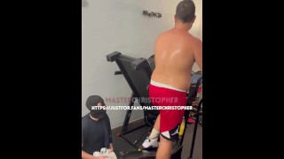 Slave licks sweat after training