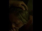 Preview 1 of blonde gf giving amazing head after a long day