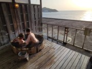 Preview 2 of Creampie sex at a hotel with a private open -air bath with a good view ♡ [Travel]