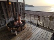 Preview 6 of Creampie sex at a hotel with a private open -air bath with a good view ♡ [Travel]