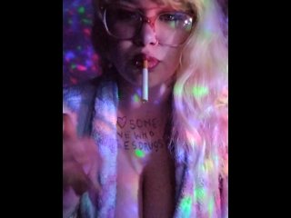 rough sex, big tits, blonde, smoking