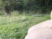 Preview 1 of Hot Babe gives Blowjob, Handjob and gets fucked during Sunset on a public bench !