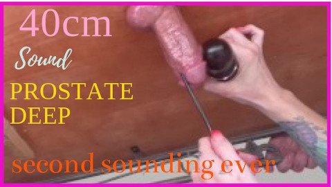 Soft Thick swollen cock milked on home made milking table. 40cm sound and wand torture