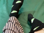 Preview 1 of foot fetish. I sit on the billiard table, indulge myself, feet and heels